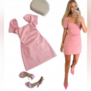 NWT Zara Linen Blend Barbie Pink Mini Dress XL XXL